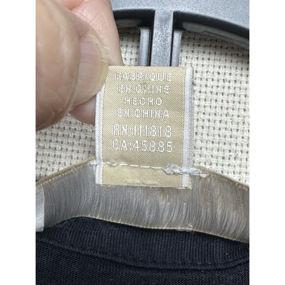 Michael Kors Women’s Sz L Navy Orange Striped Top Long Sleeve V-Neck - Picture 10 of 15